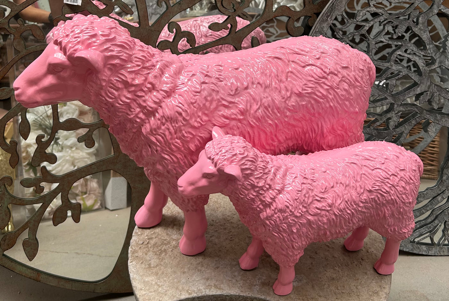 Large Bright Pink Sheep Figure – Colourful Statement Animal Ornament | Sign of the times Stoke