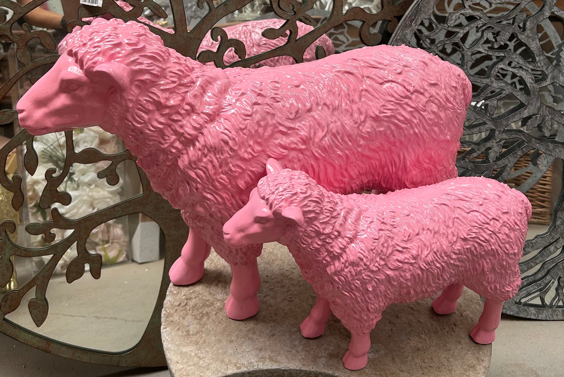 Large Bright Pink Sheep Figure – Colourful Statement Animal Ornament | Sign of the times Stoke