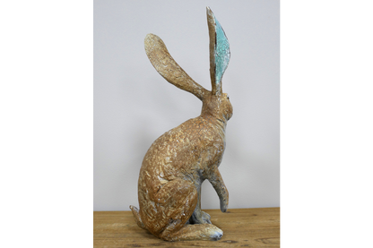Small Sitting Hare Sculpture – Delightful Resin Hare Ornament