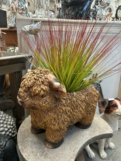 Highland Cow Planter – Rustic Animal Plant Pot