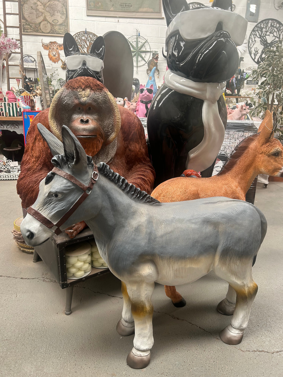 Large Resin Donkey – 95cm Decorative Animal Sculpture | Sign of the times Stoke