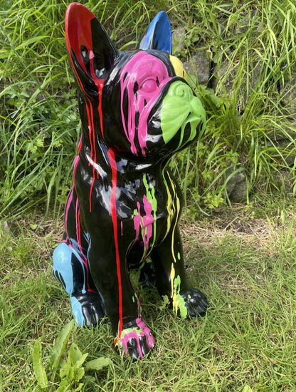 Frenchie Sculpture - Splash Painted Resin Figurine | Sign of the times Stoke