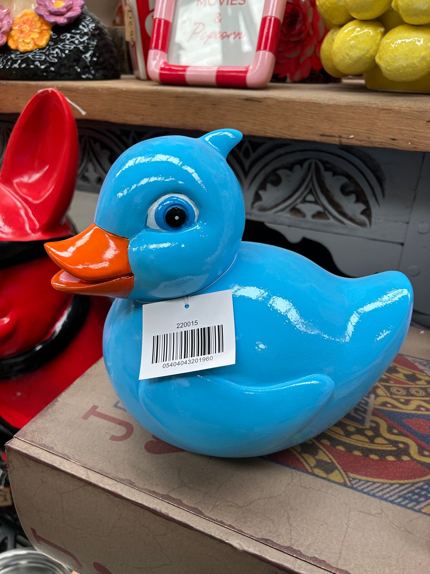 Blue Resin Duck Ornament – Bold Decorative Statement Piece