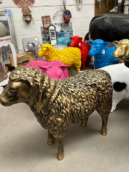 Gold and Black Sheep Sculpture – Elegant Indoor/Outdoor Decor | Sign of the times Stoke