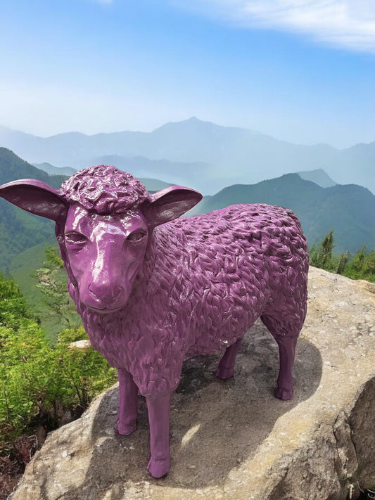 Life-Size Purple Sheep Sculpture - Indoor/Outdoor Resin Ornament | Sign of the times Stoke