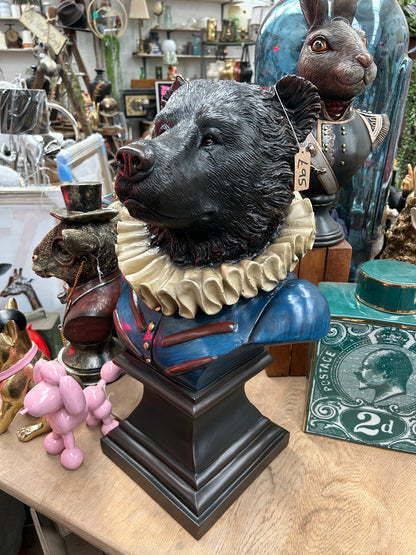 Gentry Bear Bust on Square Base - Elegant Resin Bear Sculpture for Home Decor | Sign of the times Stoke