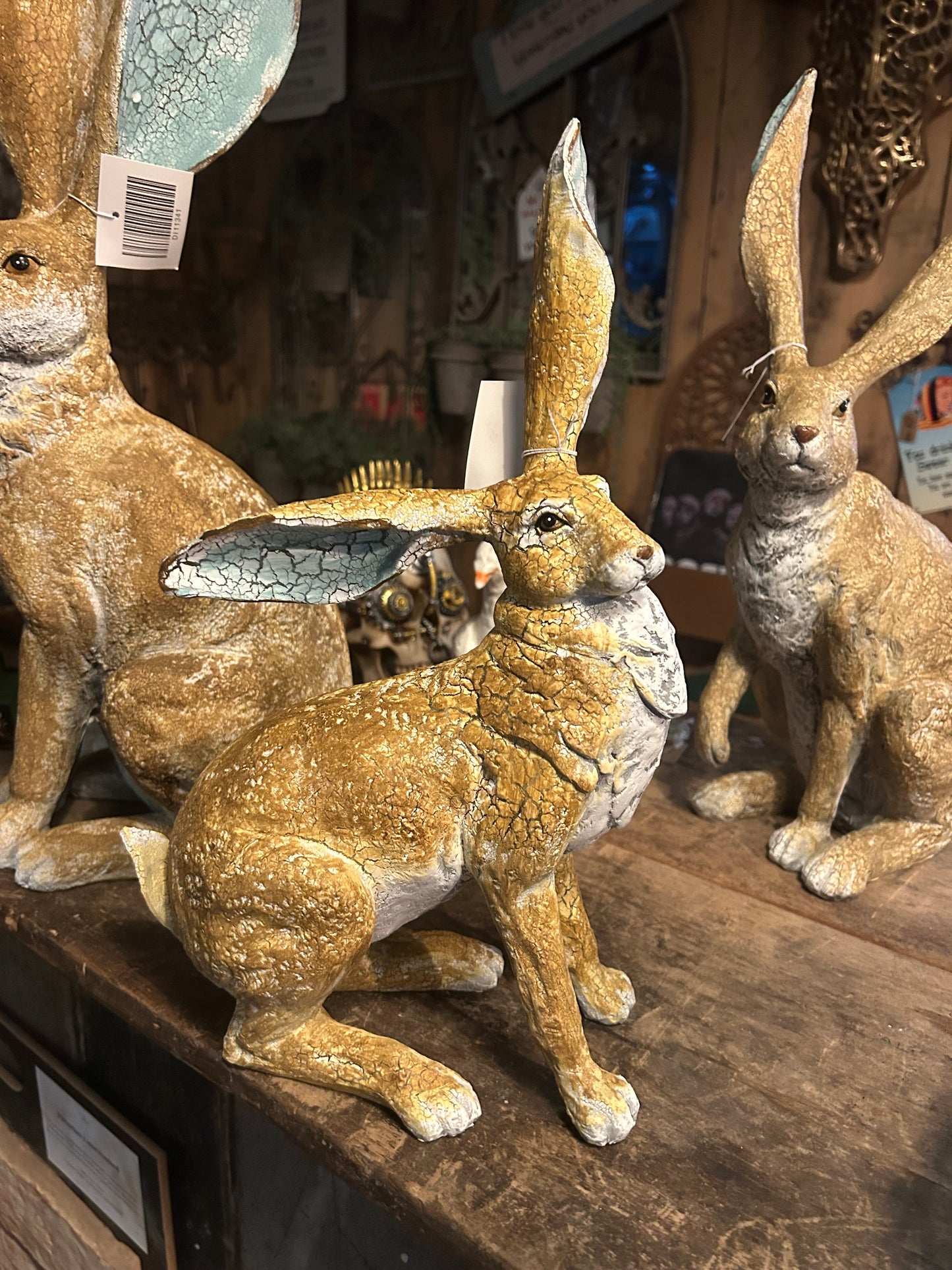 Sitting Hare Sculpture – Delightful Resin Hare Ornament