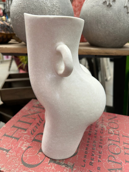 Cream Ceramic Bum Vase | Playful Modern Body-Shaped Home Decor