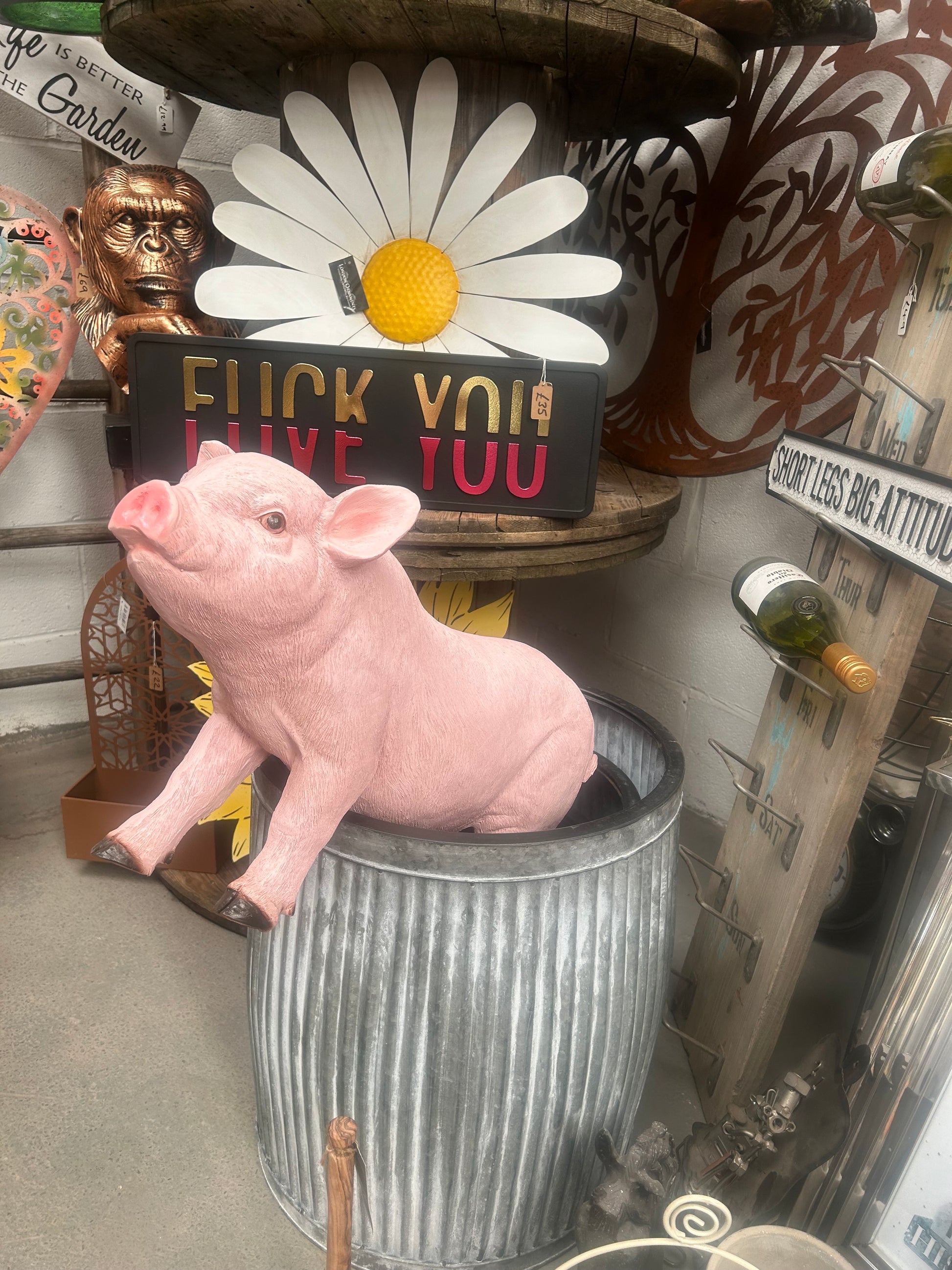 Charming Pig Sculpture – Indoor/Outdoor Decor | Sign of the times Stoke