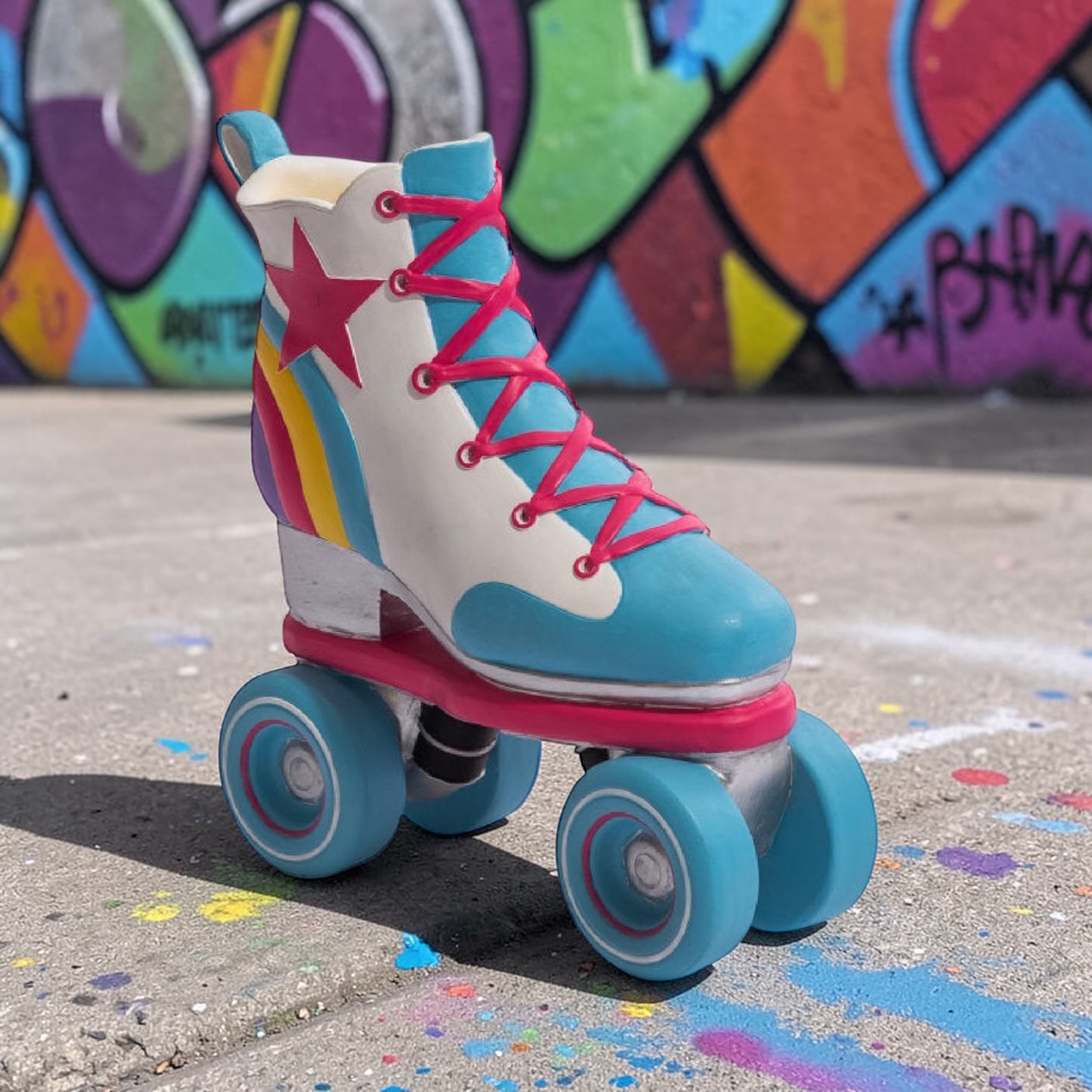 Retro Roller Skate Vase – Rainbow Statement Décor