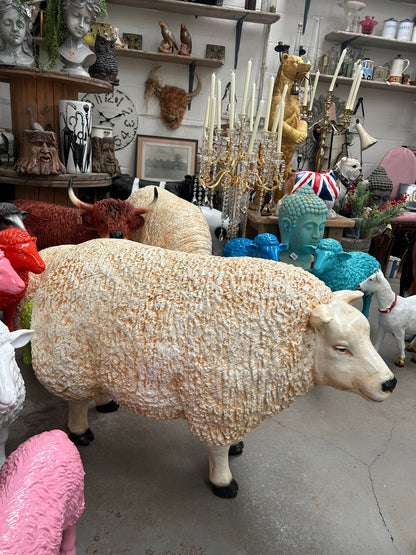 Large Standing Sheep – 100cm Long Decorative Sheep Garden Figure