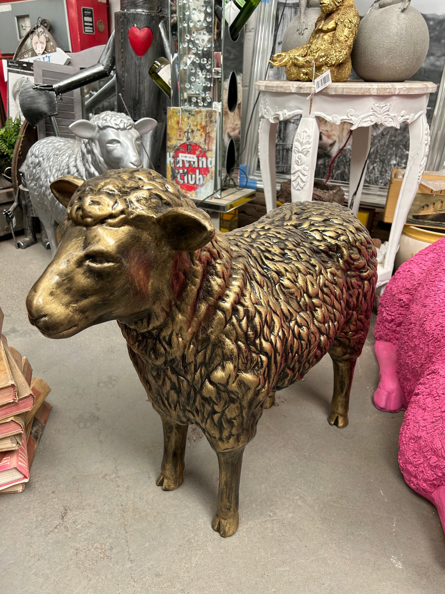 Gold and Black Sheep Sculpture – Elegant Indoor/Outdoor Decor | Sign of the times Stoke