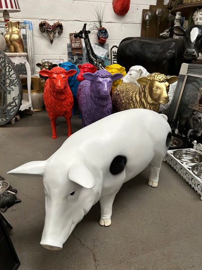 Pig Garden Sculpture - Unique Resin Pig Statue for Indoor/Outdoor Decor | Sign of the times Stoke