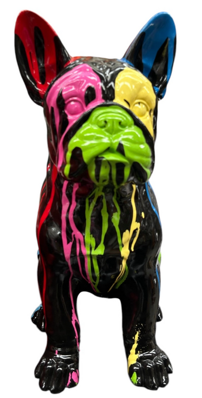 Frenchie Sculpture - Splash Painted Resin Figurine