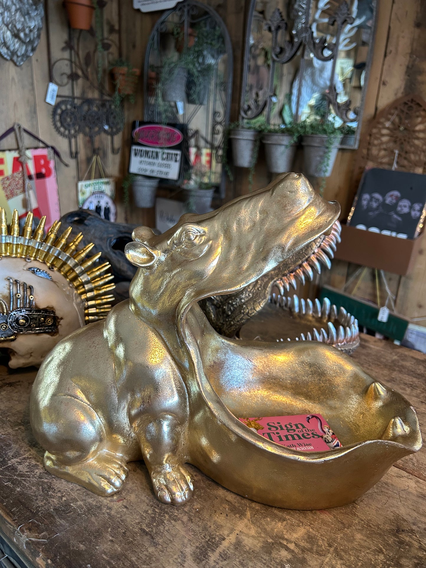 Gold Hungry Hippo Storage Bowl - Unique Decorative Organizer