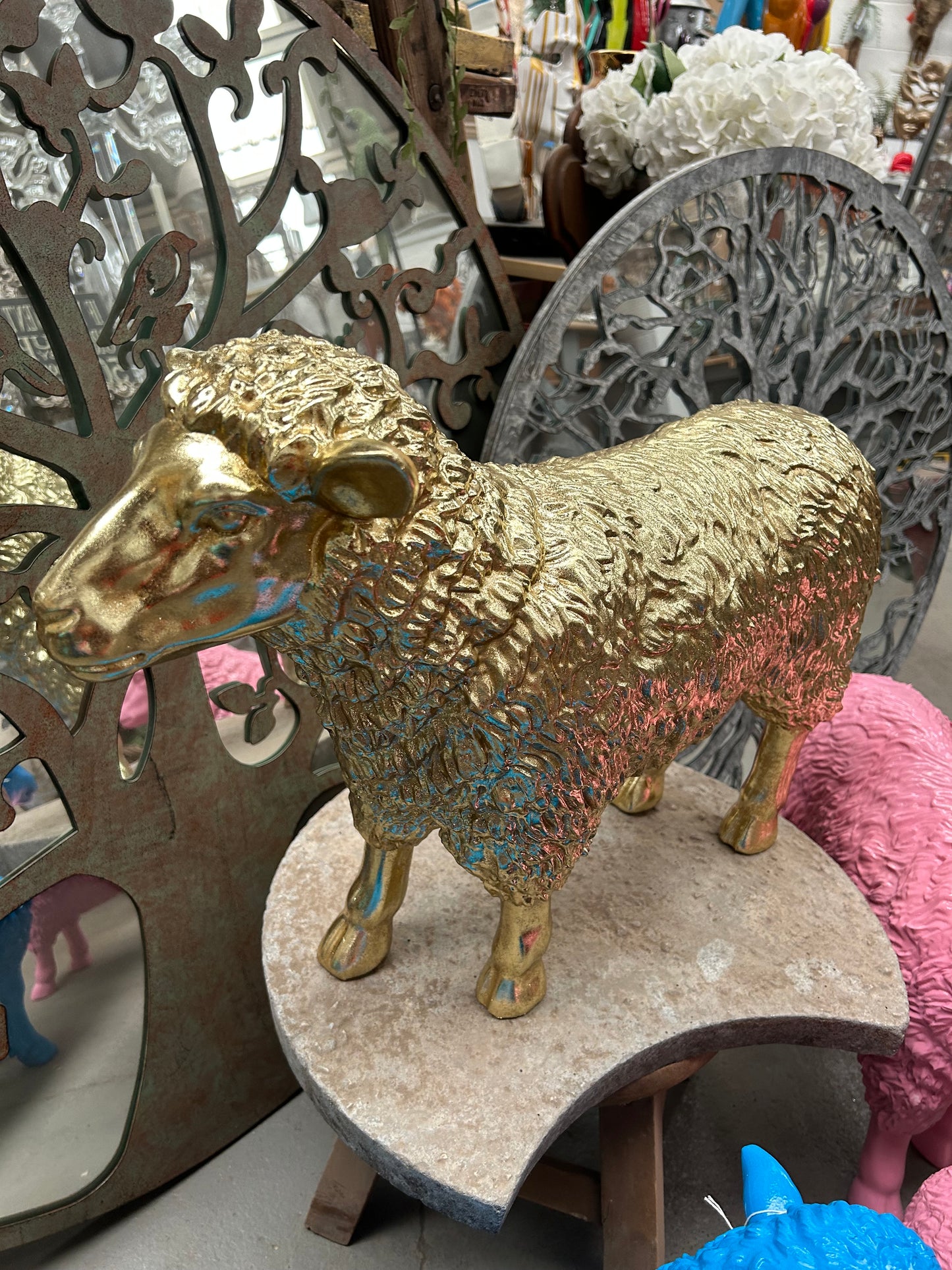 Large Gold Sheep Figure – Luxury Statement Animal Ornament | Sign of the times Stoke