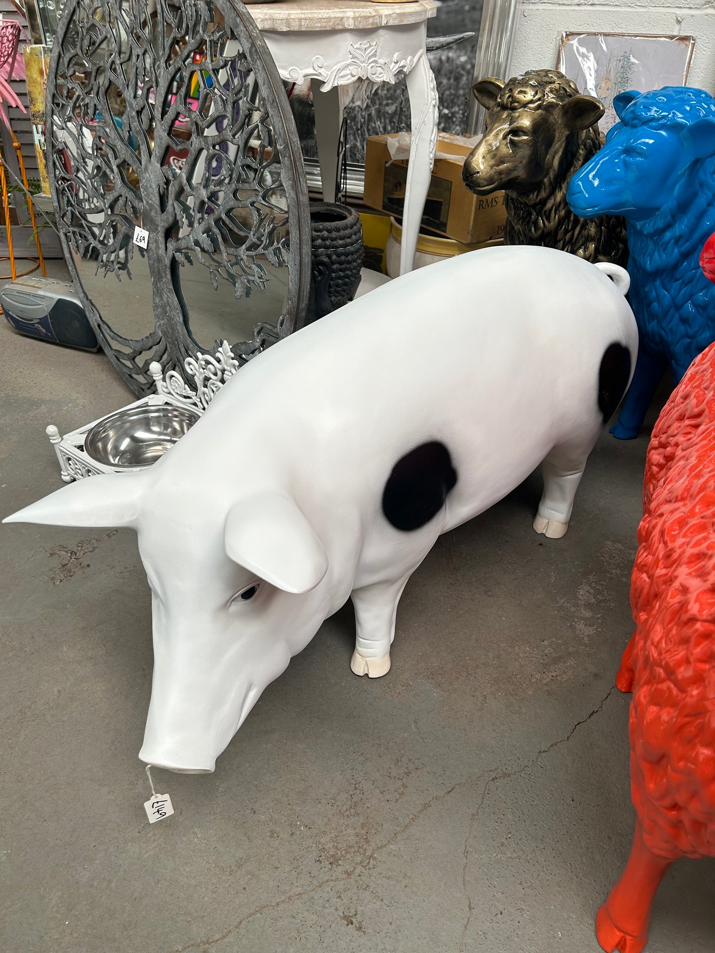 Pig Garden Sculpture - Unique Resin Pig Statue for Indoor/Outdoor Decor | Sign of the times Stoke