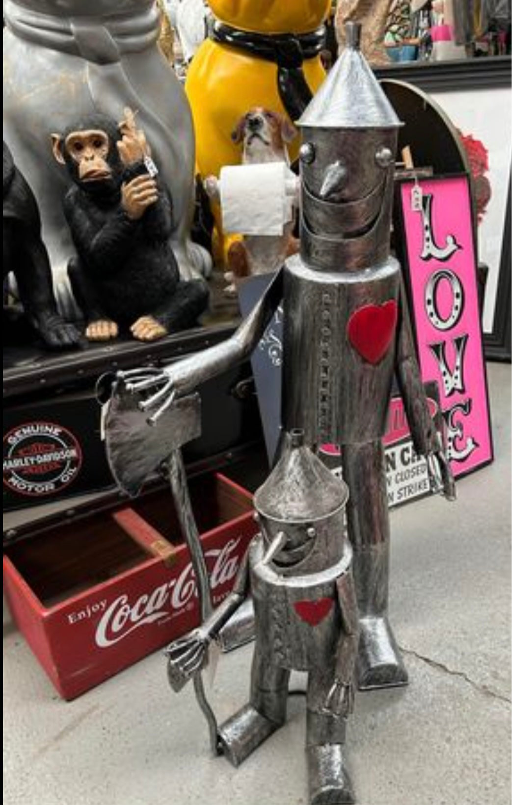 Medium Tin Man Ornament – Charming Steel Metal Sculpture