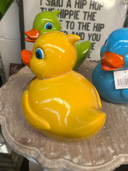 Yellow Resin Duck Ornament