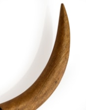 Distressed Black & Wood Tribal Bison Wall Head – Bold Boho Animal Wall Art