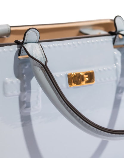 Light Blue Ceramic Handbag Vase – Chic Modern Decorative Vase