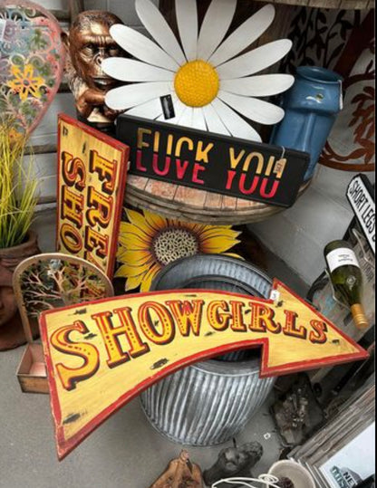 “Showgirls” Wooden Sign | Sign of the times Stoke