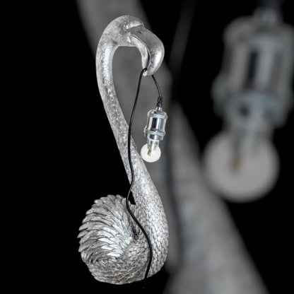 Silver Flamingo Head Wall Lamp - Elegant and Unique Wall Decor