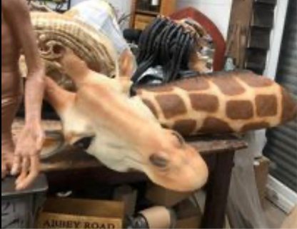 Large Giraffe Wall Mount - Versatile Resin Giraffe Sculpture
