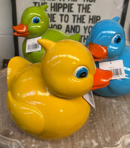 Yellow Resin Duck Ornament
