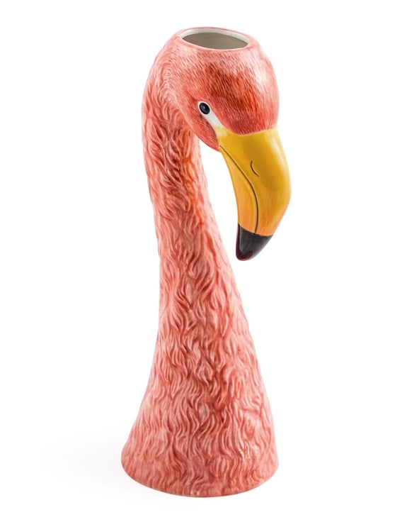 Large Ceramic Pink Flamingo Head Vase – Unique Decorative Statement Piece