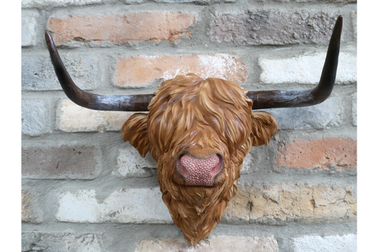 Resin Cow Wall Head | Rustic Farmhouse-Style Animal Wall Decor
