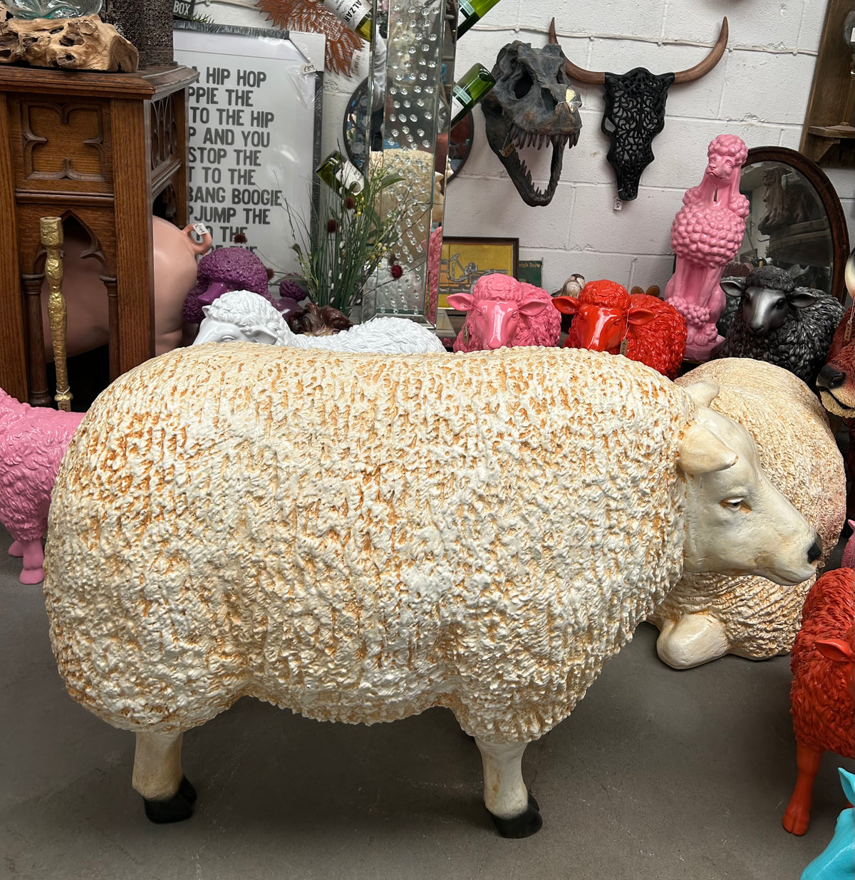 Large Standing Sheep – 100cm Long Decorative Sheep Garden Figure
