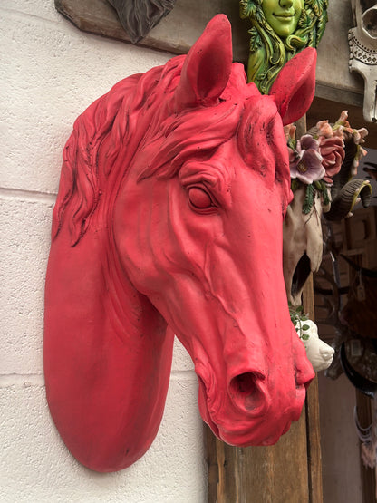 Magenta “Pink Pony” Large Horse Wall Head – Bold Statement Wall Décor | Sign of the times Stoke