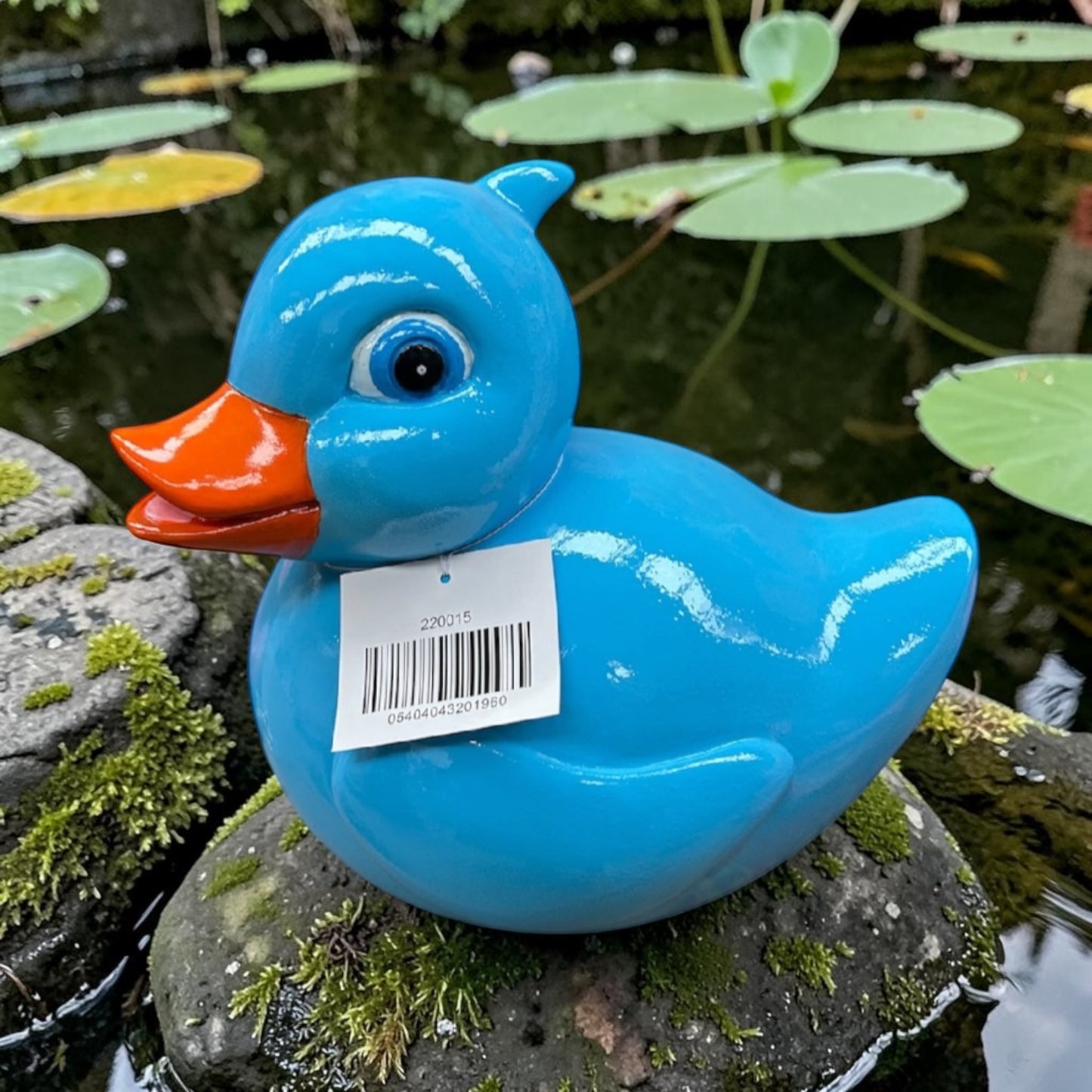 Blue Resin Duck Ornament – Bold Decorative Statement Piece