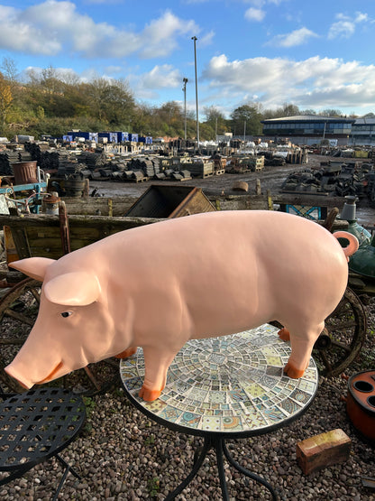 Pig Garden Sculpture - Unique Resin Pig Statue for Indoor/Outdoor Decor