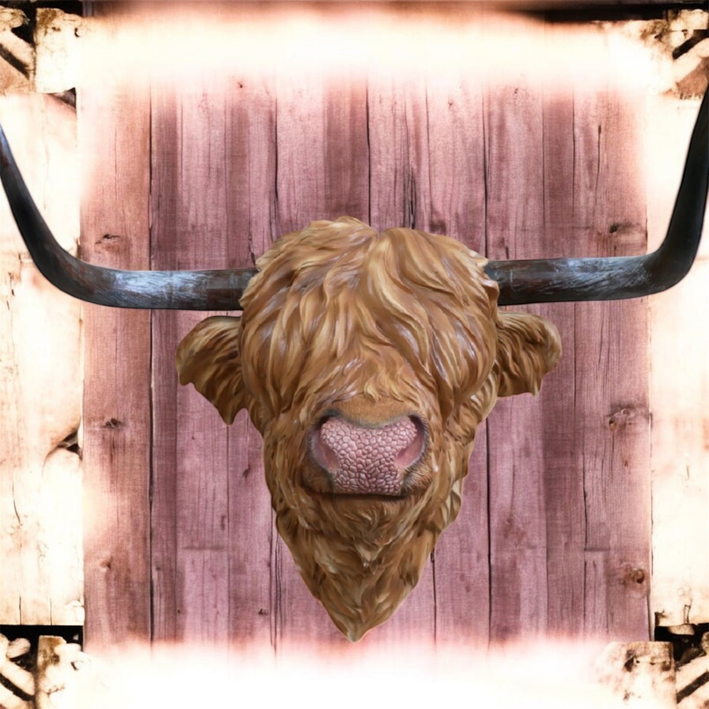 Resin Cow Wall Head | Rustic Farmhouse-Style Animal Wall Decor