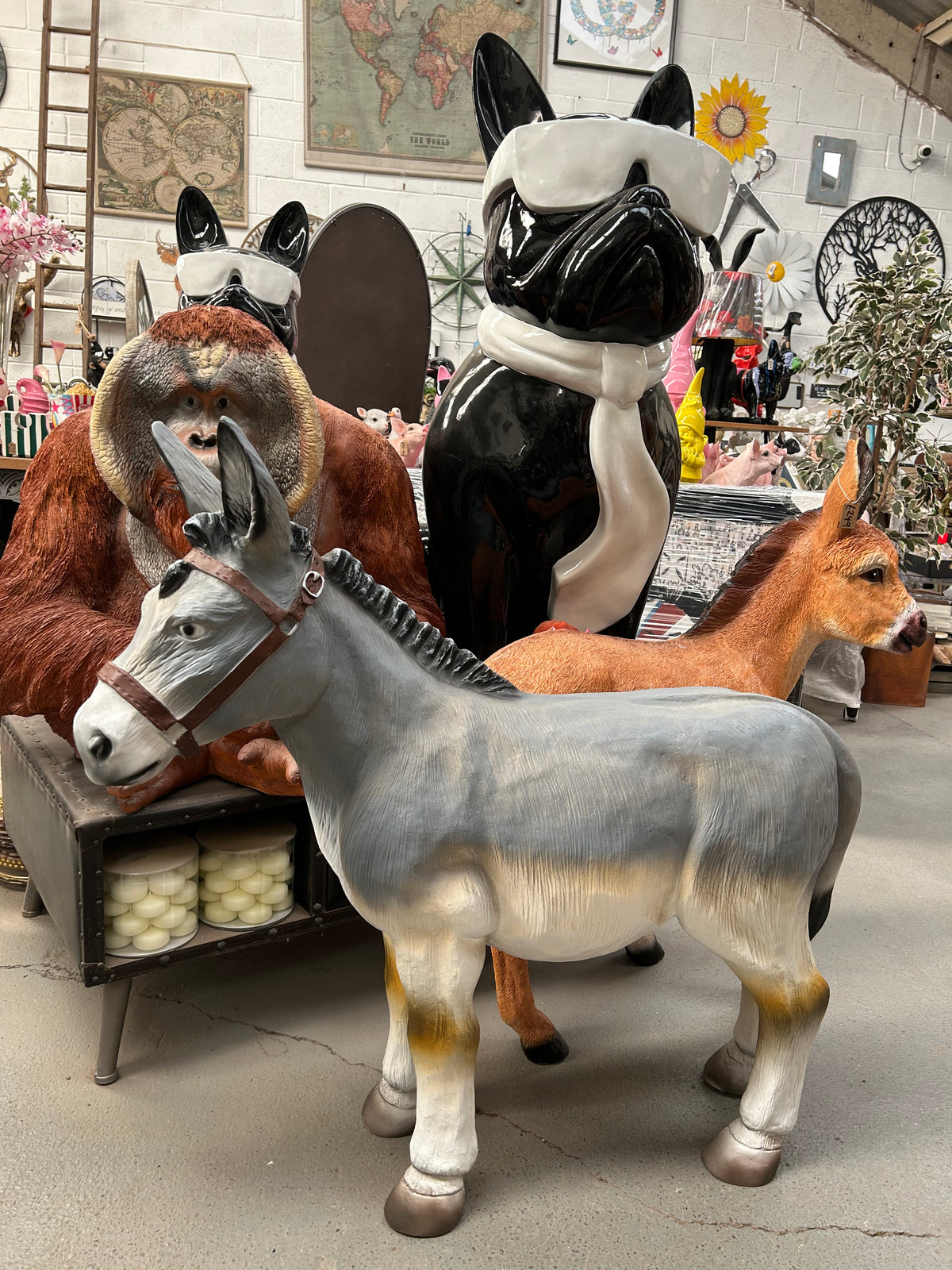 Large Resin Donkey – 95cm Decorative Animal Sculpture | Sign of the times Stoke