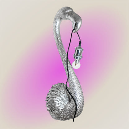 Silver Flamingo Head Wall Lamp - Elegant and Unique Wall Decor