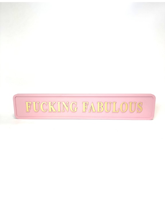 “F**king Fabulous” Wall Sign – Pink & Gold Statement Décor