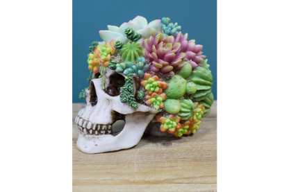 Flowered Skull - Unique Resin Skull Decor with Succulent Accents | Sign of the times Stoke