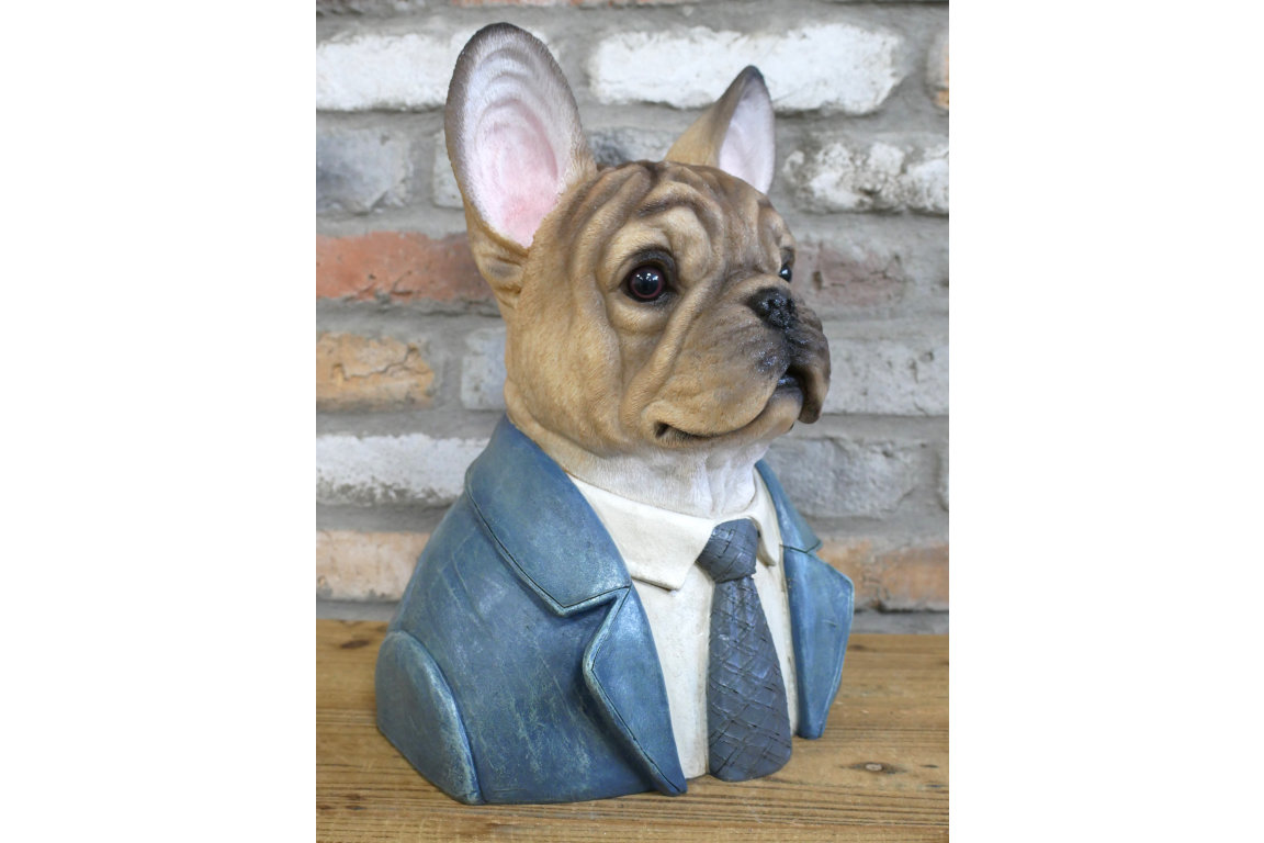 Large Frenchie Dog Bust – Stylish French Bulldog Sculpture
