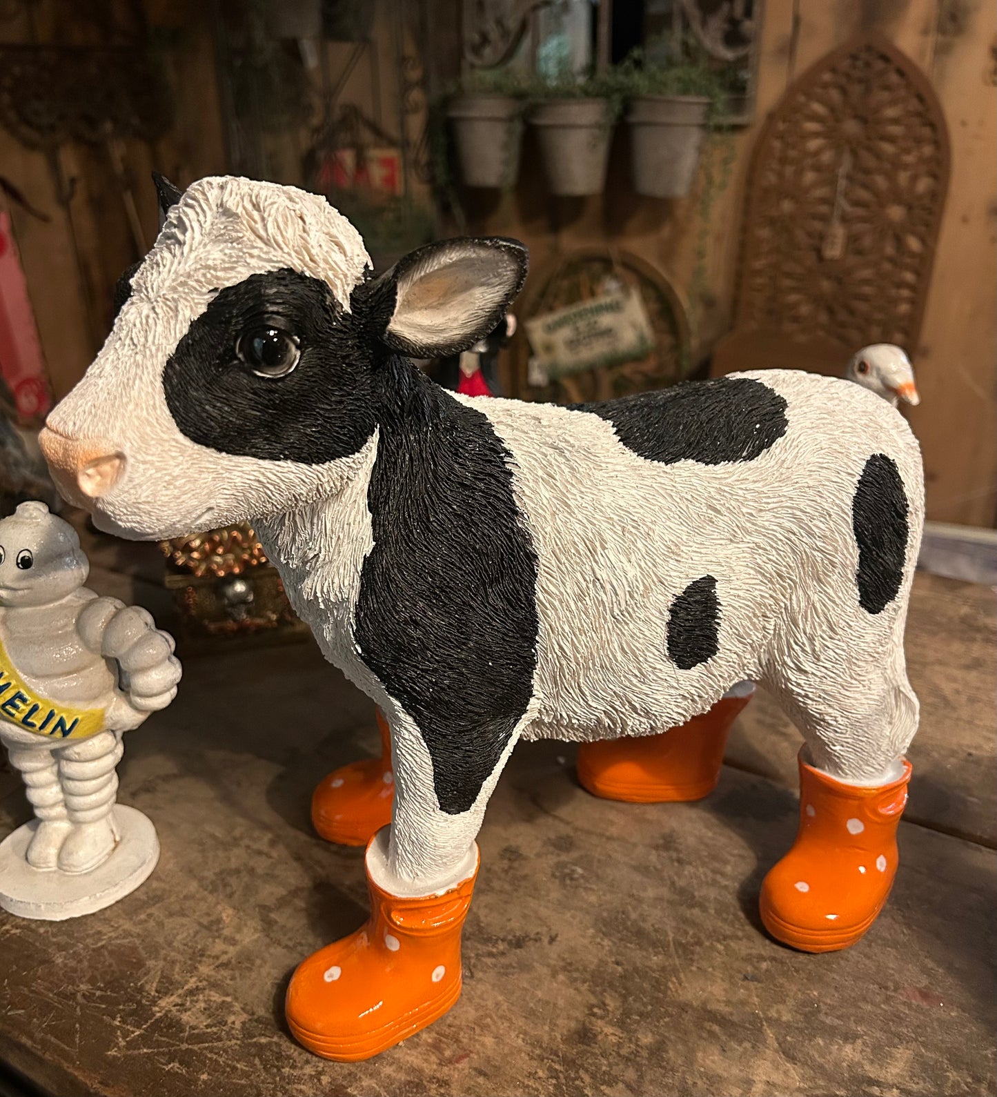 Calf in Wellies – Adorable Farmyard Decorative Figurine