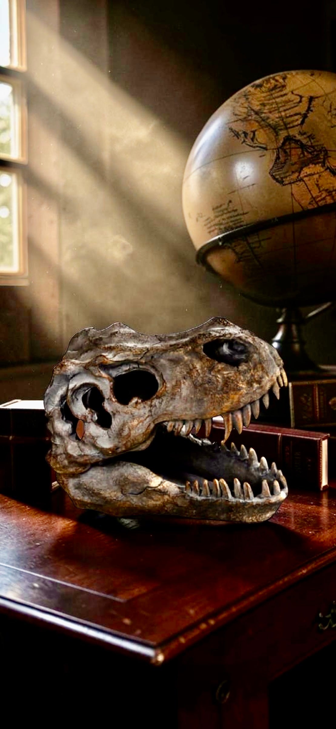 T Rex Skull Table Decor - Impressive Resin Dinosaur Skull Sculpture