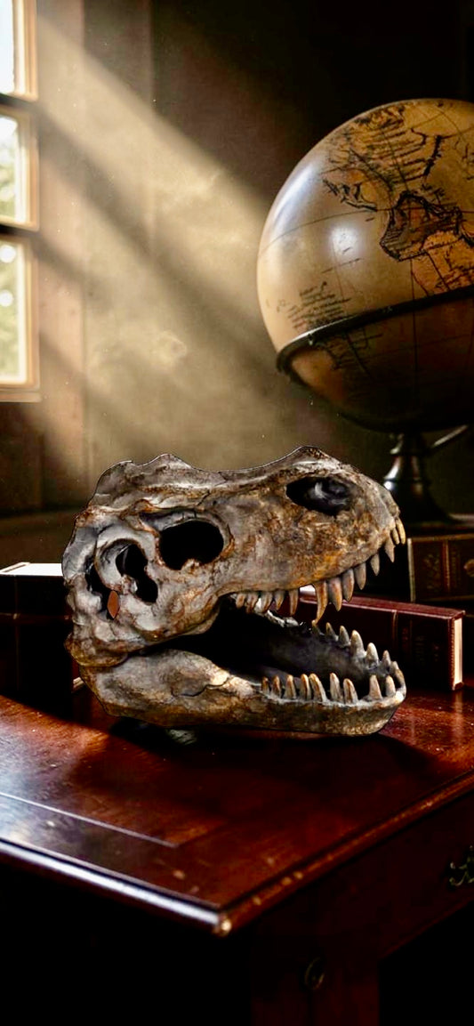 T Rex Skull Table Decor - Impressive Resin Dinosaur Skull Sculpture