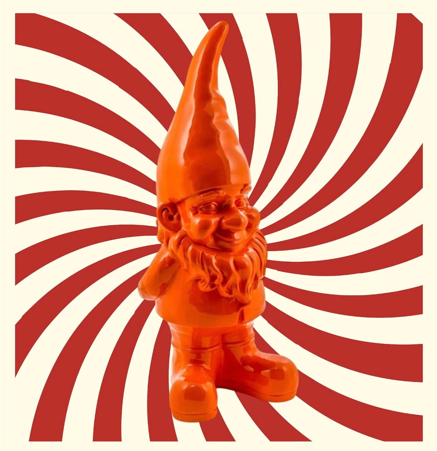 Giant Orange Standing Gnome Figure - Joyful Garden or Home Decor