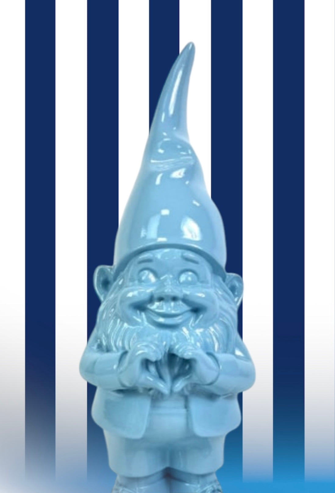 Medium Bright Blue "Heart Hands" Gnome Figure – Whimsical and Loving Decor