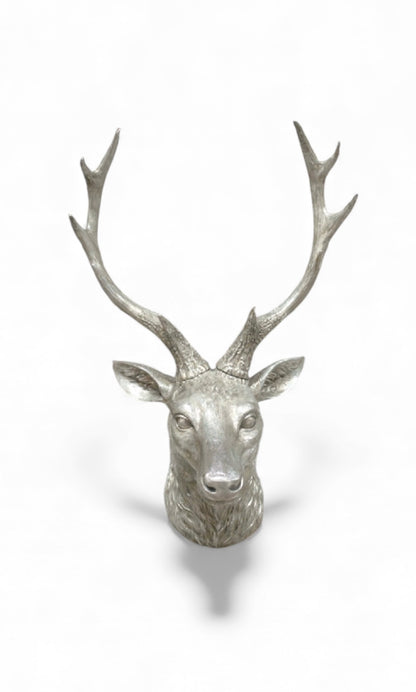 Silver Stag Head – Elegant Animal Wall Mount Decor