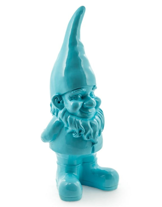 Large Bright Blue Standing Gnome Figure - Cheerful Resin Decoration for Home or Garden | Sign of the times Stoke