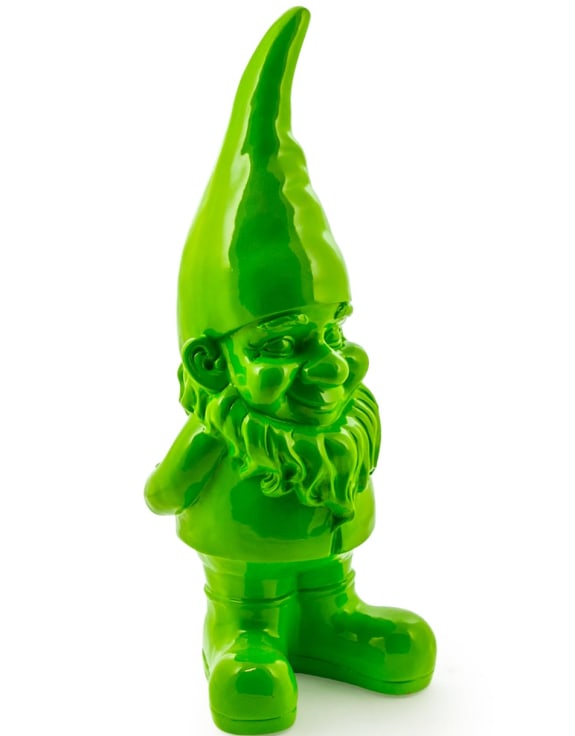 Giant Bright Green Standing Gnome Figure - Joyful Resin Decor for Garden or Home | Sign of the times Stoke