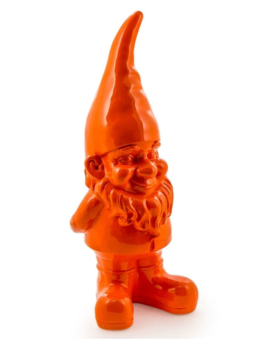 Large Bright Orange Standing Gnome Figure - Joyful Resin Decor for Home or Garden | Sign of the times Stoke